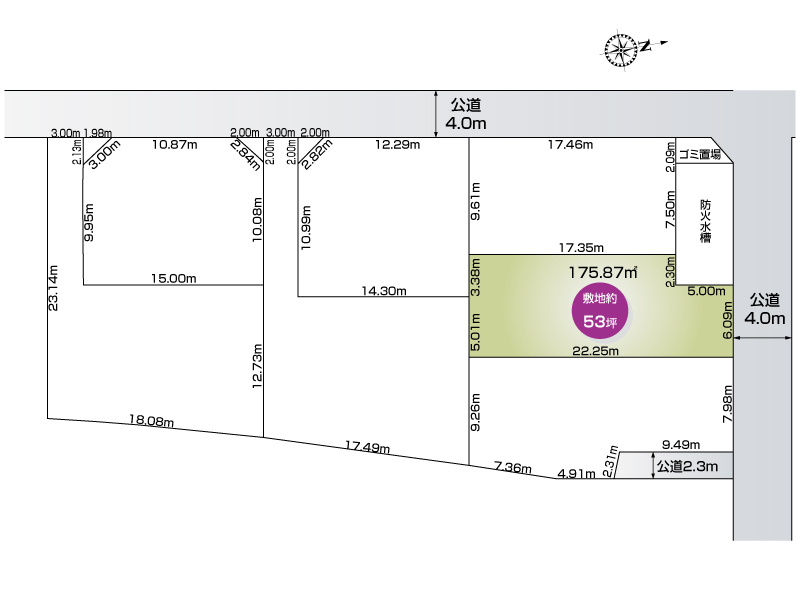 行田市桜町２丁目７区画　２号地　土地約53坪