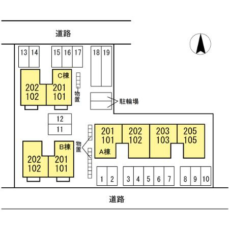 サンハイツ小中島　Ｂの区画図