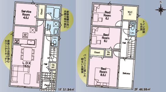 結城市結城　第43（Ⅱ期）4号棟の間取り