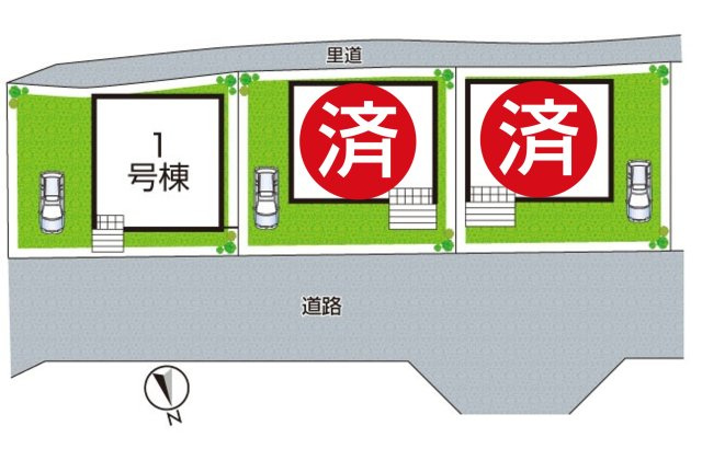 ★5(土)6(日)現地見学可能！★大津市雄琴　ラスト1邸の区画図|全3区画