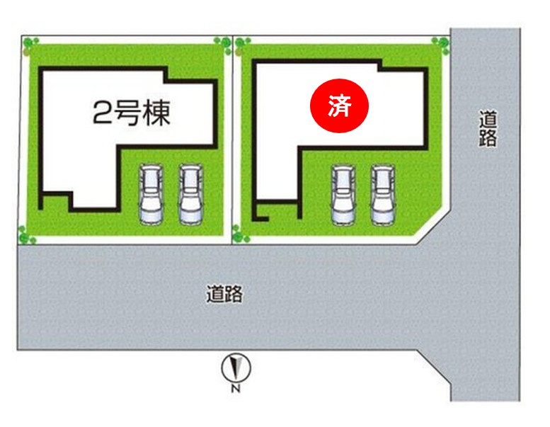揖保郡太子町立岡　新築一戸建ての区画図|全2区画