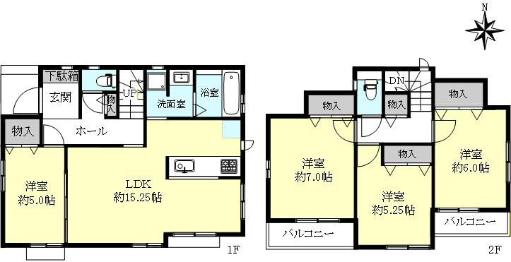明石市二見町東二見新築戸建E号棟の間取り