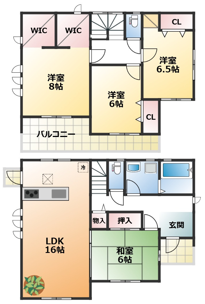 LiveleGarden.S栃木都賀町平川第3の間取り|全室南向きで陽当たりの良い間取りです