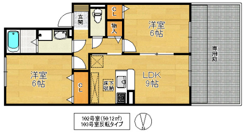 東大阪市三島２丁目のハイツの間取り