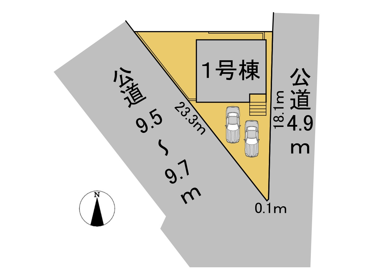 クワイエ　各務原市那加土山町2丁目第5　全1区画分譲の区画図|■区画図
■YAMADA電機の　ヤマダ不動産　株式会社リライフ　
いつでもお問合わせ下さい。