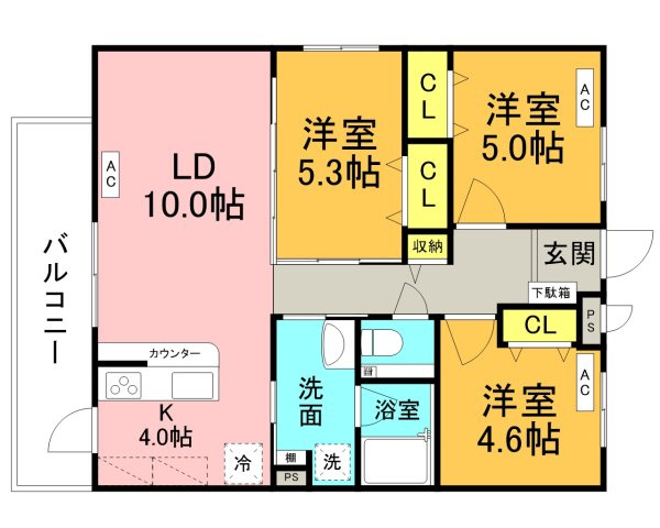 クレストヒルズMの間取り