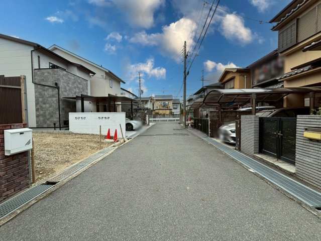 寺戸町山縄手　条件無し土地の前面道路含む現地写真|【前道】