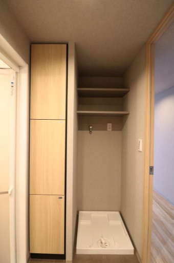 ザ・プラセシオン金山の洗面所|収納スペースのある洗面室