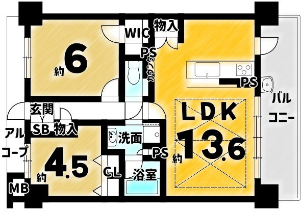 プレサンスロジェ京都西大路の間取り