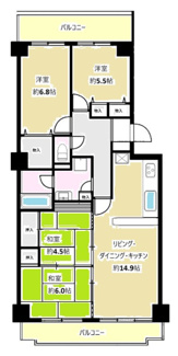 【間取り】 | グランドヒル西宮高座台マンションＡ棟