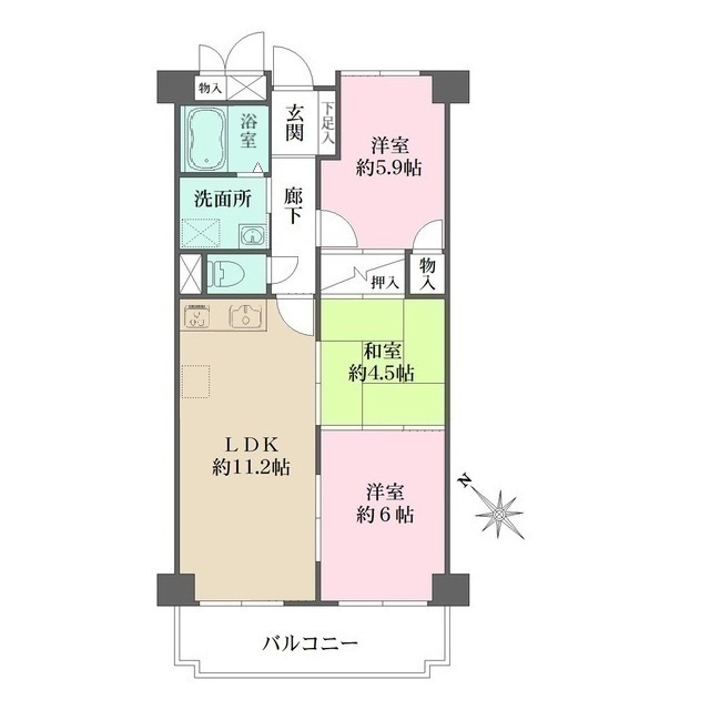 ベルダ鈴蘭台の間取り