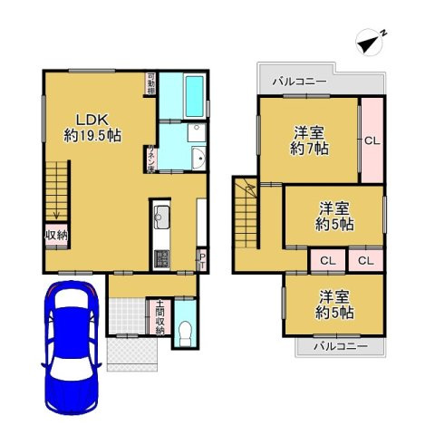 長岡京市長岡1丁目の参考プラン|3号地、3LDKの参考プランです◎