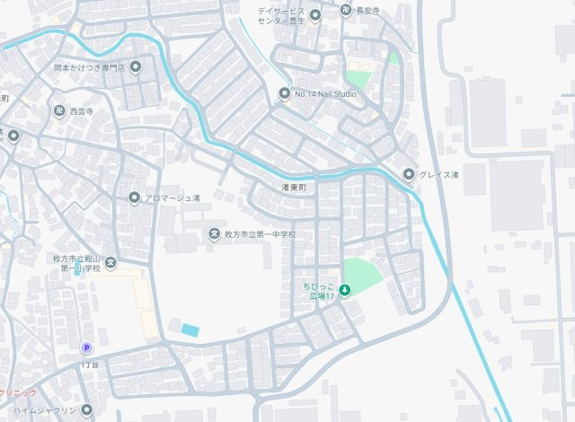 25(土)26(日)29(祝)現地説明会　枚方市渚東町　第3期　新築一戸建ての地図