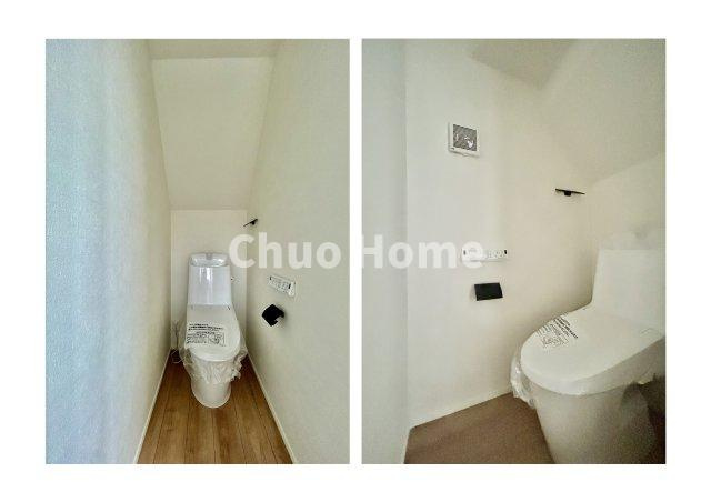 江戸川区松江2丁目新築分譲住宅のトイレ|【トイレ×2】温水洗浄便座機能付きトイレ。温水洗浄便座は清潔にお使いいただくための大切なアイテムです。