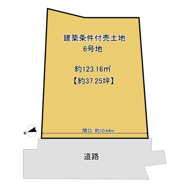 長岡京市長岡1丁目の土地図|土地坪約37.25坪。落ち着いた住宅街です◎