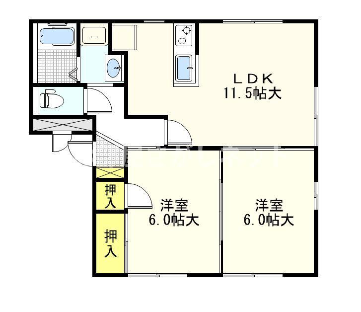 市川市相之川2丁目のアパートの間取り