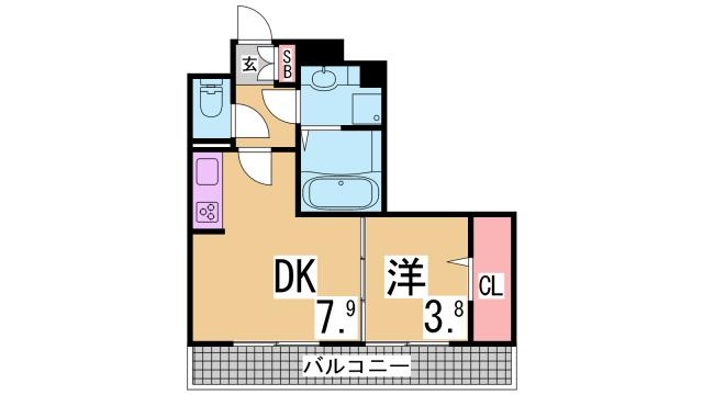 神戸市兵庫区中道通９丁目のアパートの間取り