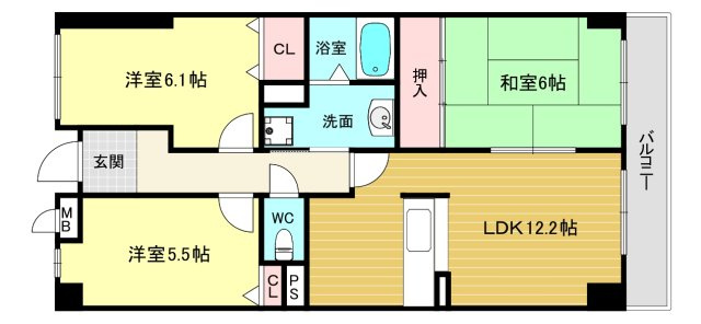 【間取り】 | ウエストヒルズⅠ・Ⅱ