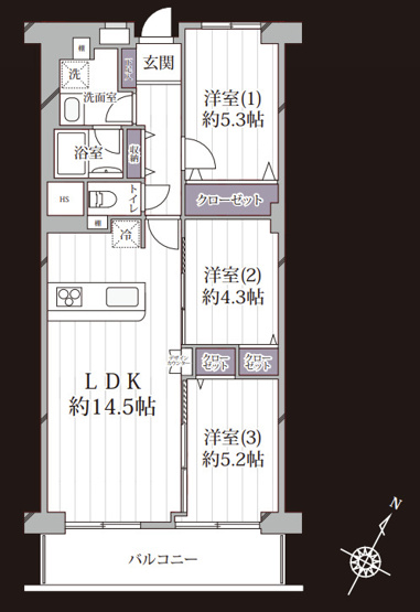 【間取り】 | 北本ハイデンス1号棟