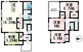 【間取り】 | 坂本６丁目　分譲2区画２号棟