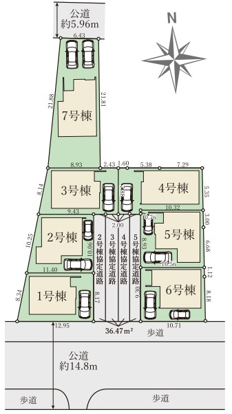 明石市日富美町の区画図