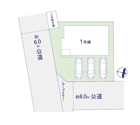 筑紫野市大字永岡第1-1棟（1号棟）　の区画図|配置図（1号棟）