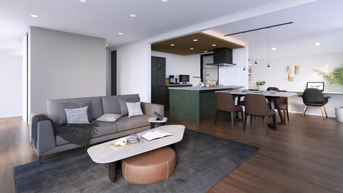 練馬区春日町4丁目　屋上庭園×角地　車庫付ハイグレード住宅　限定1棟の居間・リビング|イメージです