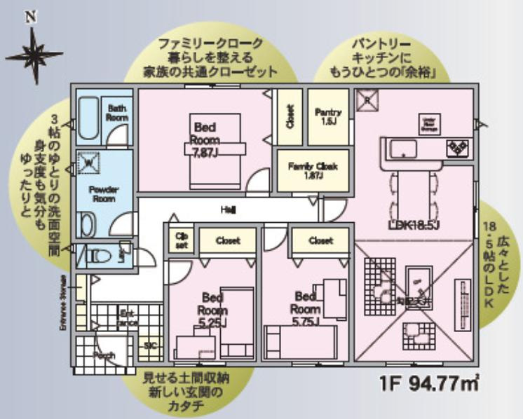 常総市本石下第12　新築戸建　7号棟の間取り