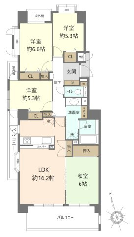 藤ケ丘シティハウスの間取り|間取図
