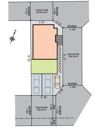 【限定1棟】知多市長浦3丁目の区画図|全体区画数｜全2棟
◆駐車2台可能！(但し、車種による)
◎まずは、お気軽にお問い合わせください。現地を案内しながら周辺環境も見て頂けます。