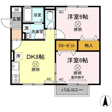 ベルデュール　B棟の間取り