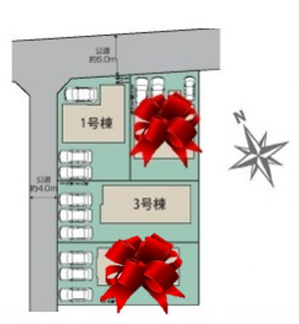 【ブルーミングガーデン】下野市駅東２丁目 全4邸の区画図|〇全４邸　最終2邸〇


