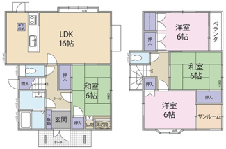 【間取り】 | 安佐南区川内二丁目　戸建 | 4LDK　サンルーム付