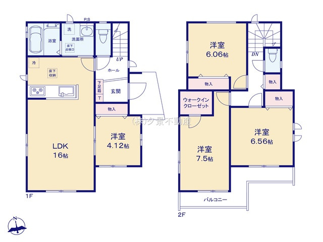 《仲介手数料無料》桜区大字神田427-2新築一戸建てハートフルタウンの間取り