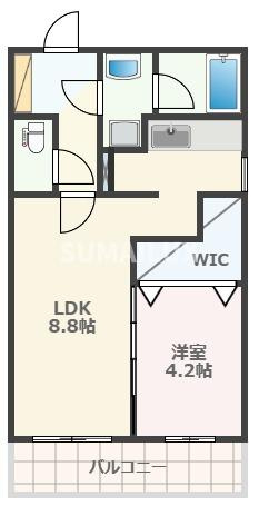 熊本市南区出仲間９丁目の賃貸マンションの間取り