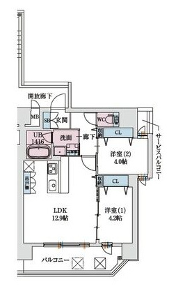 スプランディッド梅田WESTの間取り