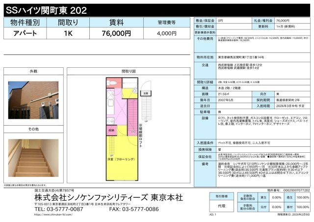 ＳＳハイツ関町東のその他