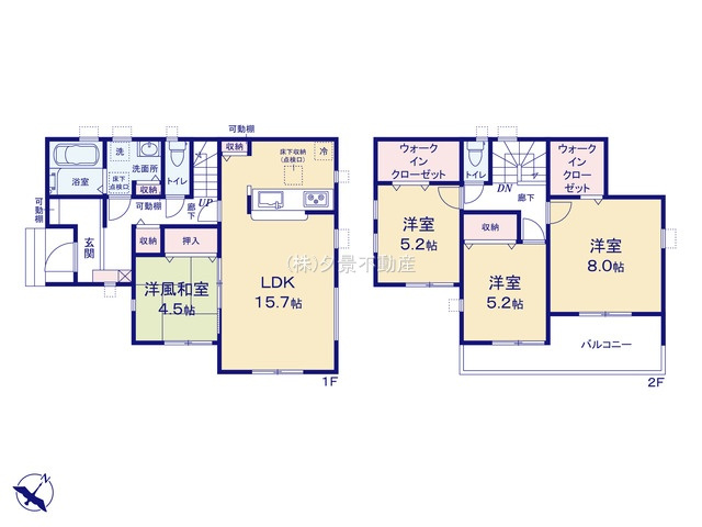《仲介手数料無料》岩槻区上野１丁目19-1新築一戸建てリーブルガーデンの間取り