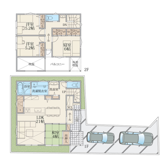 【参考プラン】 | グランドエスカイヤー二宮１丁目　2号地 | 2号地　参考プラン図
