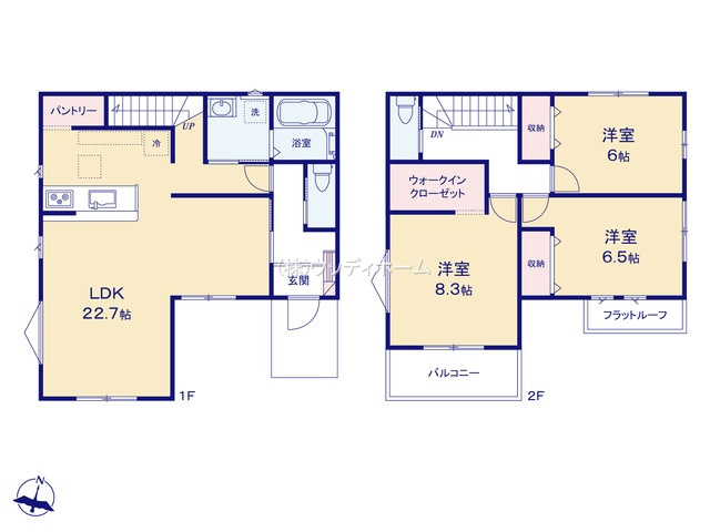 越谷市弥栄町5期　新築一戸建ての間取り