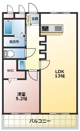 清風マンションの間取り|1LDKタイプの間取り