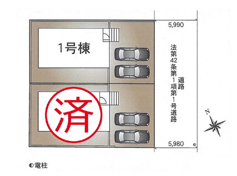 龍ケ崎市城ノ内第10　新築戸建　1号棟の区画図