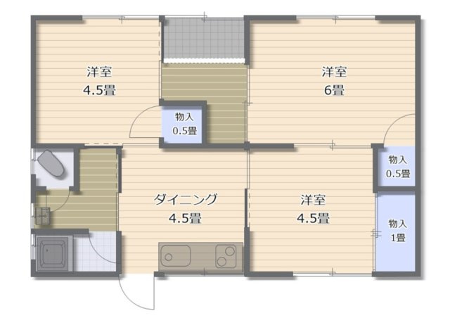 福富西槙野様貸家1号の間取り