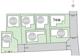 【区画図】 | 【仲介手数料無料！！】日野市上田　新築戸建て（全7棟）1号棟　4780万円