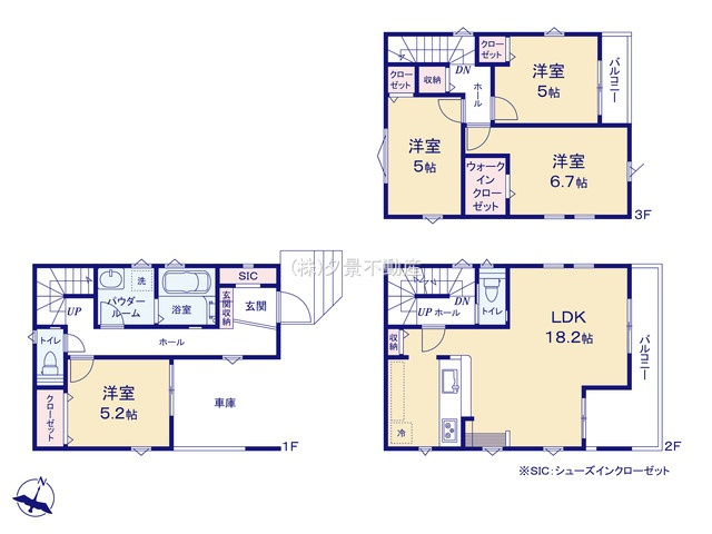 《仲介手数料無料》南区内谷５丁目18-1新築一戸建てFiTの間取り