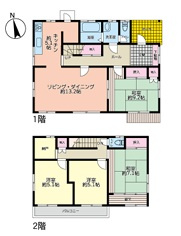 泉区和泉中央北6丁目 土地 4480万円の区画図|既存建物間取り図