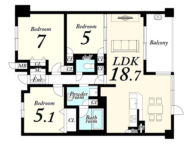 【ReDream】エスリード太秦レジデンスの間取り