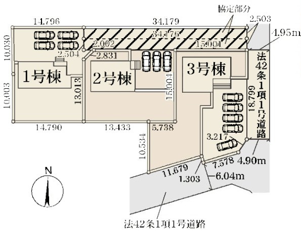 Livele Garden.S　熊谷中恩田の区画図|図面と現況が異なる場合、現況を優先とします。【1号棟】