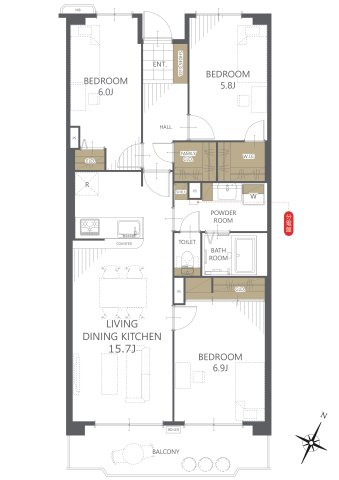 【間取り】せんげん台パークタウン一番街壱号棟 