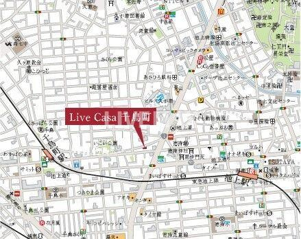 【地図】ＬｉｖｅＣａｓａ千鳥町